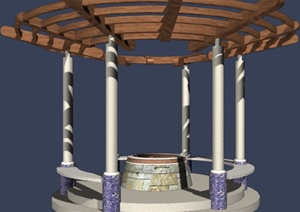 圆形花架井设计3DMAX模型