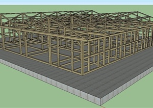 某建筑木框架SU(草图大师)模型
