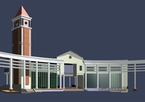 欧式会所建筑设计3DMAX模型