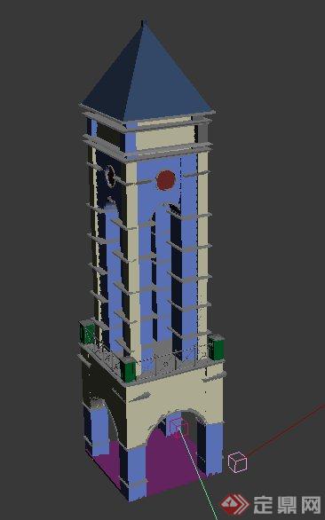 欧式钟楼建筑设计MAX模型