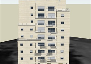 现代某多层样板房住宅建筑设计SU(草图大师)模型