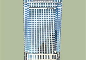 现代某超高层银行建筑设计SU(草图大师)模型