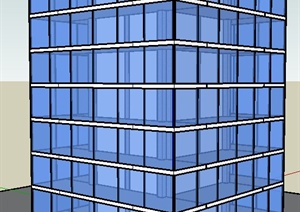 一栋7层玻璃建筑设计SU(草图大师)模型