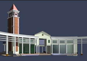 英伦风格行政中心建筑设计3DMAX模型