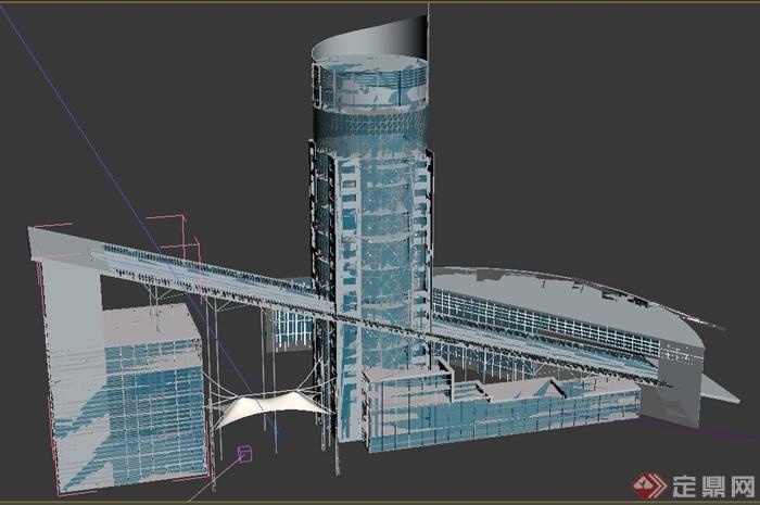 现代综合办公大楼建筑设计MAX模型(1)