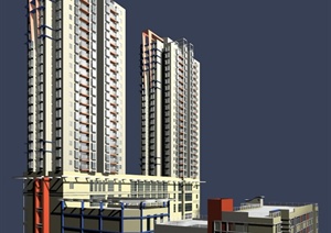 高层商住建筑设计3DMAX模型