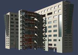 现代办公大楼建筑设计3DMAX模型