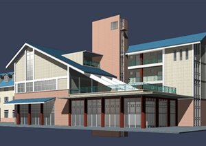 现代行政大楼建筑设计MAX模型