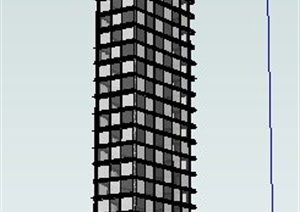 简约高层商务中心建筑设计SU(草图大师)模型