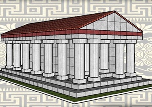 希腊神庙建筑设计SU(草图大师)模型