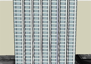 现代某高层联排办公大楼建筑设计SU(草图大师)模型