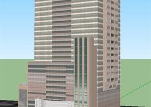 现代综合商务楼建筑设计SU(草图大师)模型