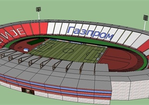 某现代足球场馆建筑设计SU(草图大师)模型