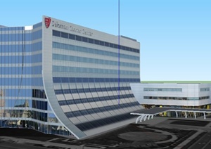 现代风格医疗中心建筑设计SU(草图大师)模型