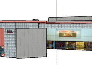 现代多层商业购物中心建筑设计SU(草图大师)模型