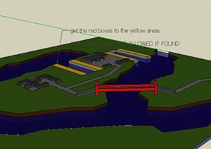 某地滨河景观规划设计SU(草图大师)模型