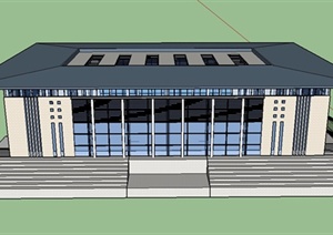 某单层学校体育馆建筑设计SU(草图大师)模型