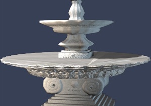 欧式跌水台景观设计3DMAX模型