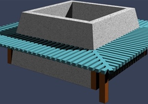 方形树池坐凳设计3DMAX模型