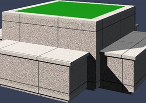 石制树池坐凳设计3DMAX模型