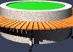环形树池坐凳设计3DMAX模型