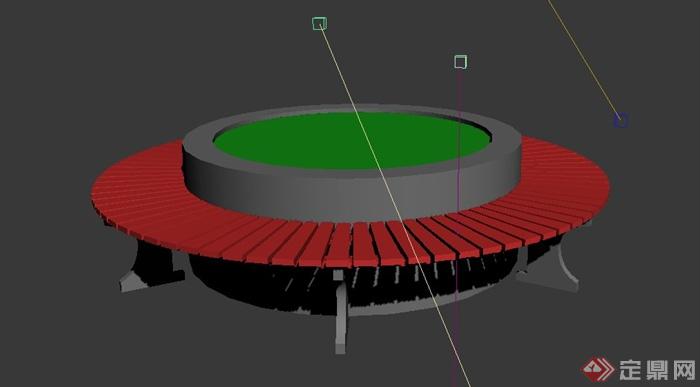环形树池坐凳设计3DMAX模型(2)