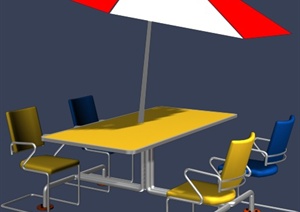 户外伞桌椅设计3DMAX模型