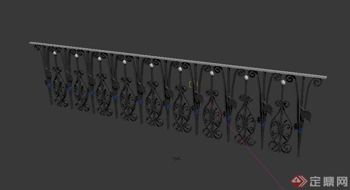 现代铁艺栏杆设计3DMAX模型(2)