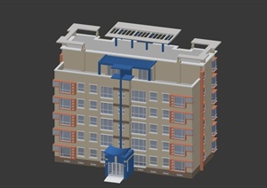 六层住宅建筑设计MAX模型