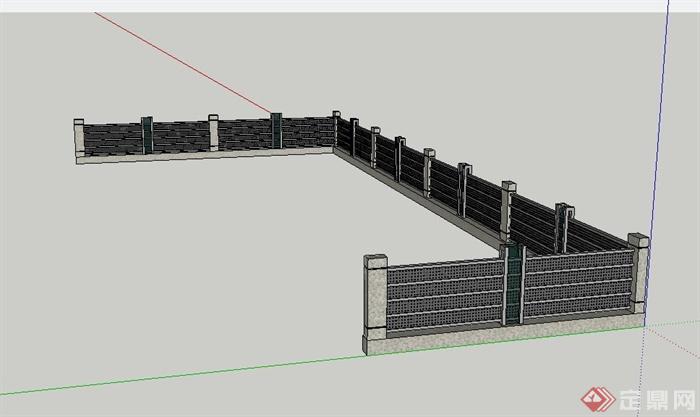某栏杆围栏设计SU模型(2)