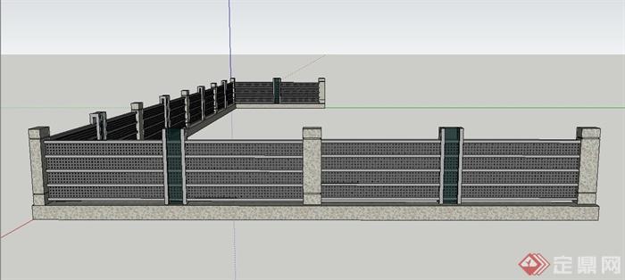 某栏杆围栏设计SU模型(1)