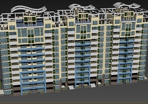现代小高层住宅建筑设计3DMAX模型