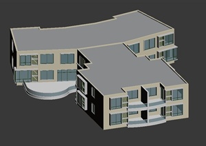 双层私人别墅建筑设计3DMAX模型