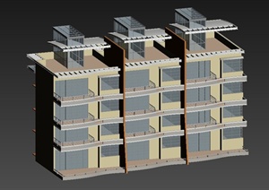 多层公寓建筑设计3DMAX模型