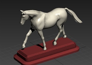 一匹马雕塑设计3DMAX模型