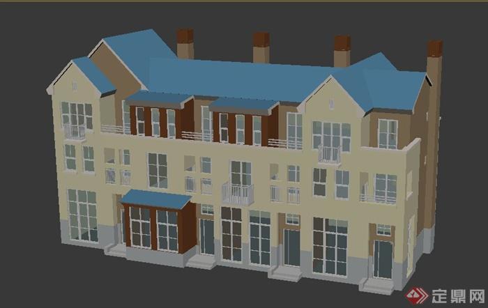 三层别墅建筑设计3DMAX模型(2)