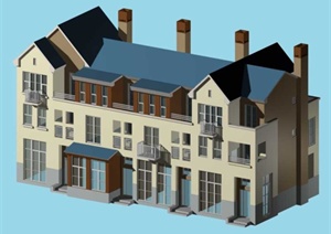 三层别墅建筑设计3DMAX模型