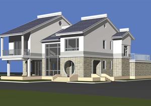 双层私家别墅建筑设计3DMAX模型