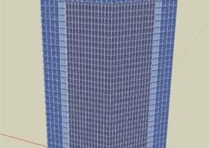 现代某高层菱形办公建筑设计SU(草图大师)模型