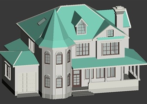 欧式别墅建筑设计3DMAX模型
