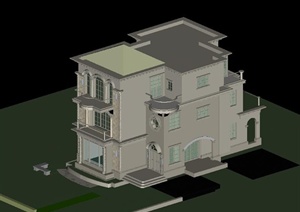 三层欧式豪华别墅建筑设计MAX模型