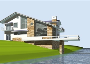 滨水别墅建筑设计3DMAX模型