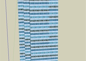 现代某高层中央气象局办公楼建筑设计SU(草图大师)模型