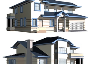 一栋双层别墅建筑设计3DMAX模型