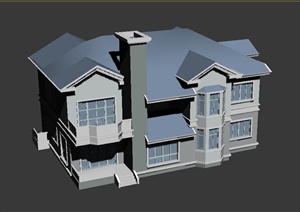 一栋欧式双层别墅建筑设计MAX模型