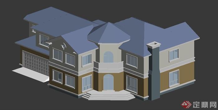 某栋双层别墅建筑设计MAX模型