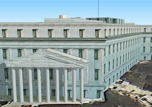 某欧式四层州议会建筑设计SU(草图大师)模型
