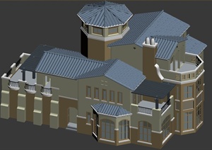 欧式豪华别墅建筑3DMAX模型