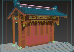 古典中式风格垂花门3dmax模型