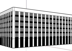 某现代多层服务中心建筑设计SU(草图大师)模型